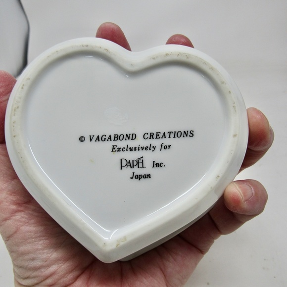 Vintage Trinket Box Porcelain Heart /Snail/Turtle/ Japan - Picture 4 of 4